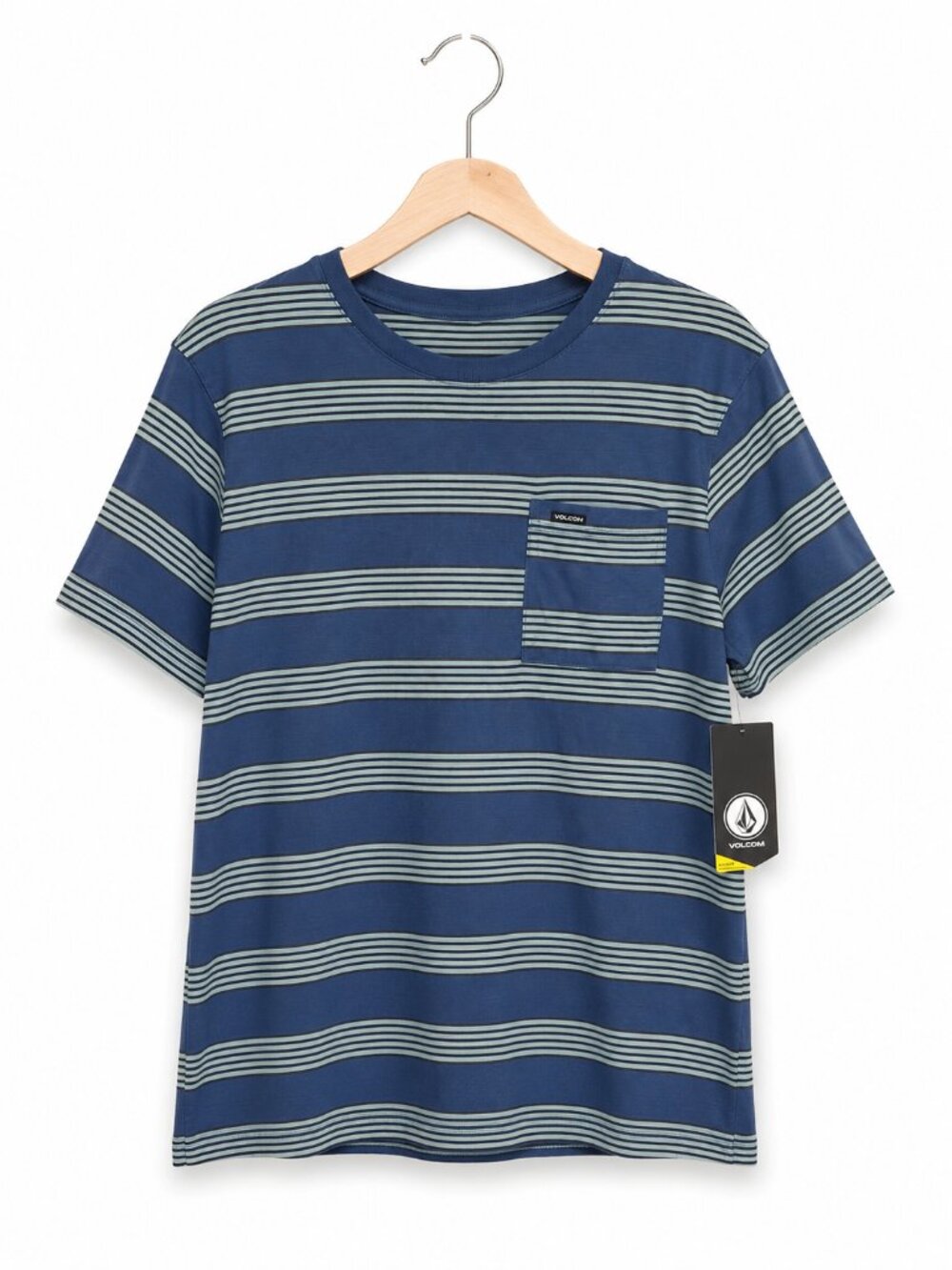 Volcom Swingstone‎ Striped Pocket T-Shirt Blue Youth L NWT Skate Surf Tee